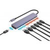 PLATINET HUB 7IN1 10GBS USB-C TO 4X USB-C 3.2 GEN2 + 2X USB-A 3.2 GEN1 + 1X USB-C PD 100W ALU (PMH22)