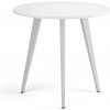 Konferenčný stôl PRIMO VIBE, priemer 80 cm, biela podnož, biela