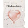 PartyDeco Fóliový balón Srdce ružové zlato 45 cm