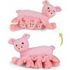 PLYŠOVÁ HRAČKA HRAČKA PRASIATKO MAMA S MLÁĎATAMI + TRI MALÉ PRASIATKA S MAGNETMI