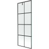 Mexen Next, 1-krídlová vaňová zástena 70 x 150 cm, 6mm číre sklo - čierny vzor, brúsený grafit, 895-070-000-00-77-66