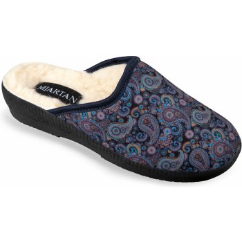 Mjartan Vlnené papuče modré so vzorom