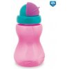 Canpol babies fľaša športová so slamkou malá ružová 270 ml