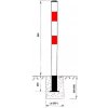 Parkovacia zábrana - zahradzovací stĺpik, nesklopný, na zabetónovanie, biely