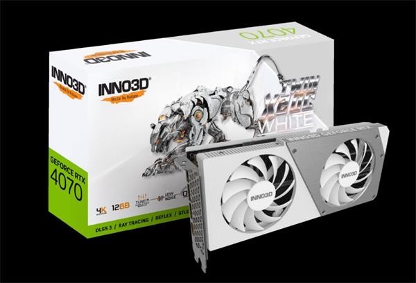 Inno3D GeForce RTX 4070 TWIN X2 OC WHITE 12GB GDDR6X N40702-126XX-185252W