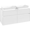 VILLEROY & BOCH Collaro závesná skrinka pod dve umývadlá na dosku, 4 zásuvky, 1200 x 500 x 548 mm, White Matt, C11500MS