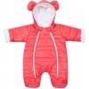Zimná dojčenská kombinéza s kapucňou s uškami New Baby Pumi red raspberry 56 (0-3m)
