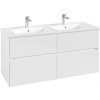 VILLEROY & BOCH Collaro závesná skrinka pod dvojumývadlo, 4 zásuvky, 1261 x 480 x 610 mm, Glossy White, C14700DH