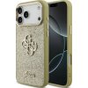 Guess pevné trblietavé veľké 4G kovové púzdro s rámom pre iPhone 17 Pro Max zlaté (GUHCP17XHG4SGCD)