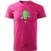 Teplovzdušný balón v oblakoch - Klasické pánske tričko vyššej gramáže - 4XL ( Purpurová )