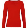 Tričko dámske B&C Organic Inspire dlúhý rukáv - červené, XXL