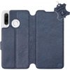 Flip puzdro na mobil Huawei P30 Lite – Modré – kožené – Blue Leather 5903226897841