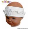 Baby Nellys Čelenka S Kvetinkou A Volánikom biela