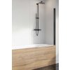 RADAWAY NES BLACK PNJ I 80cm pravá vaňová zástena sklápacia jednodielna, profil čierny, sklo číre, 10011080-54-01R