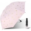 Dámsky skladací dáždnik so srdiečkami Ružový
