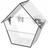 Esschert Design Kŕmidlo pre vtáky s prísavkami Clear, 15x15x9 cm, plast, transparentná