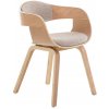 Design-Shop Stolička King látka, drevené nohy natura - Krémová