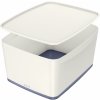 LEITZ Úložný box s vekom MyBox, veľkosť L, biela/sivá
