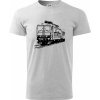 Vlak 363 - Klasické pánske tričko vyššej gramáže - 4XL ( Svetlosivý melír )