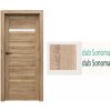PORTA Doors SET Rámové dvere VERTE HOME H.1 so sklom, fólia Dub Sonoma + zárubeň PD-VER-H1_DUBSON