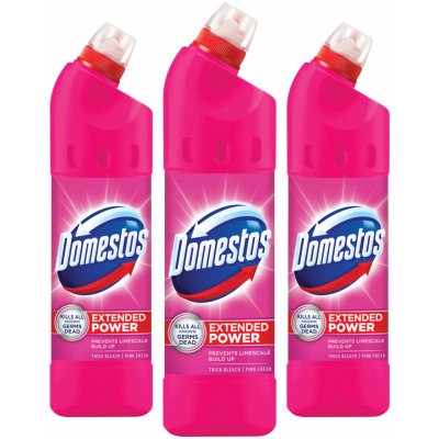 Domestos Extended Power dezinfekčný tekutý čistiaci prostriedok Pink Fresh 3x750ml Domestos