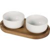 Noa drevený podnos a sada keramických servírovacích misiek - Biela