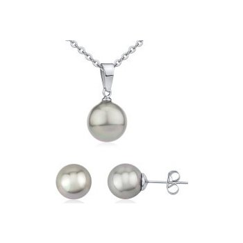 Súprava perlový šperkov pre ženy z chirurgickej ocele náušnice a náhrdelník KMMS38459