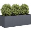 Kvetináč práškovaná oceľ sivý VidaXL 120 cm x 40 x 40 cm