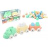 Mochtoys Stavebnica Vláčik + kocky silikónové Play&Squish 12 ks