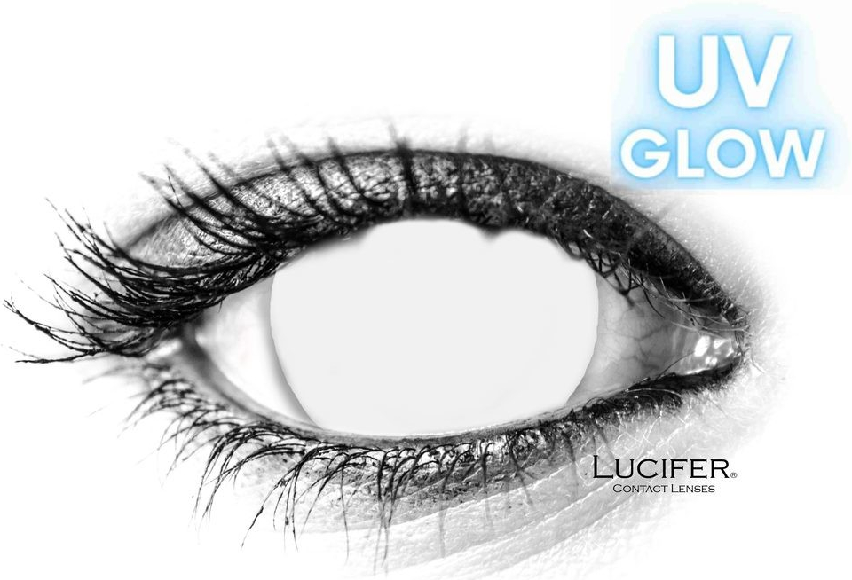 Lucifer Crazy šošovky - nedioptrické - UV WHITE BLIND M mini sclera 2 šošovky