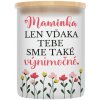 Veľka sviečka v sklenenenej dóze s bambusovým viečkom pre mamu 18