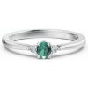 Zlatý dámsky prsteň DF 6126 z bieleho zlata, smaragd s diamantmi 63