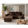 Textilomanie Hnedá rozkladacia rohová pohovka ZENOVA 220x140 cm, obojstranná