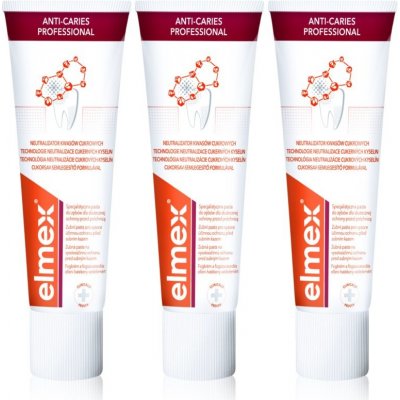 Elmex Anti-Caries Professional zubná pasta chrániaca pred zubným kazom 3 x 75 ml