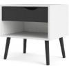 FALCO Noční stolek Retro 394 bílá/černá 5501