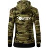 Bowling nápis - Mikina dámska trendy zipper s kapucňou - 2XL ( Zelený maskáč )