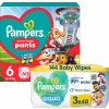 PAMPERS Active Baby Pants Paw Patrol veľ. 6 (60 ks) + Harmonie Aqua Paw Patrol obrúsky 3× 48 ks