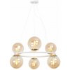 Light Home Závesné svietidlo Paris, 6x medové sklenené tienidlo, W/G, O