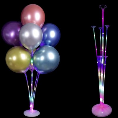 Stojan na balóniky LED diódy Duhové na 7 balónikov