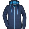 James & Nicholson Mikina Doubleface JN 354 na zip, dámská COT020354e0904-navy/aqua XL Navy/modrá aqua