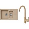 Alveus SET A451 Beige 55 SETA451 - Drez Granitový Rock 70 - 780x480mm, vanička 320x400x180mm, 180x300x120mm + bateria Tonia