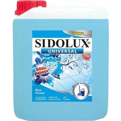 Sidolux Universal Soda Blue Flowers Umývací prostriedok na všetky umývateľné povrchy a podlahy s unikátnym účinkom Soda Power 5 l