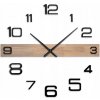 Nástenné hodiny - drevený dubový design, čierne ručičky, priemer 80 cm