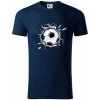 Futbalová lopta v triku - Tričko z organickej bavlny - M ( Tmavomodrá (veľmi tmavá - skoro čierna) )