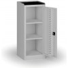 Úzka policová dielenská skriňa, 2 police, 1180 × 505 × 500 mm, sivé dvere
