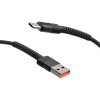 Mobilnet KAB-0235-USB-TYPEC textilný USB/USB-C, 2m, černý