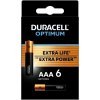 Duracell Optimum Jednorázové alkalická batéria AAA, 6-pack