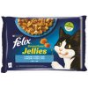 Felix Sensations Jellies losos s krevetami treska s rajčinami v želé 4 x 85 g