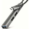 AXAGON HUE-STC, 4x USB ALU STRIP húb, 1x USB-A 5Gbps, 2x USB-A a 1x USB-C 480Mbps, kábel USB-C 12cm HUE-STC
