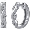 Diamantové náušnice kruhy Kyra z bílého zlata s diamanty 0,07 ct ⌀13 mm